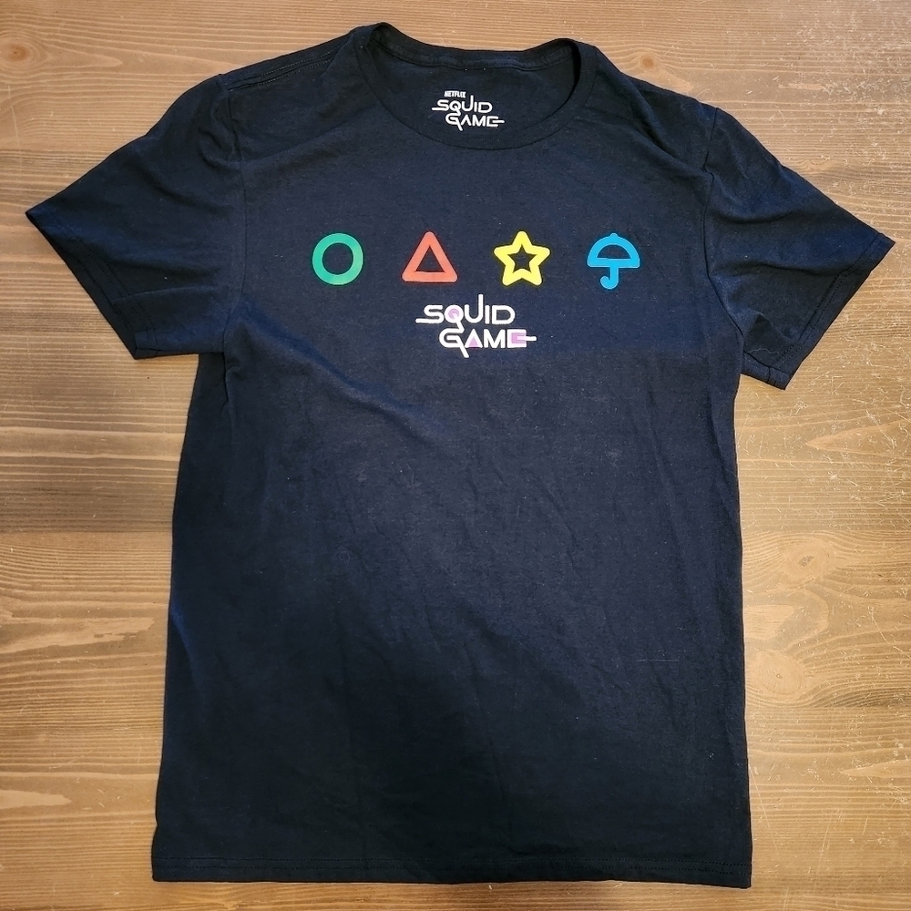 Netflix Squid Game Mens Medium (38/40) Black 100% Cotton Graphic T Shirt